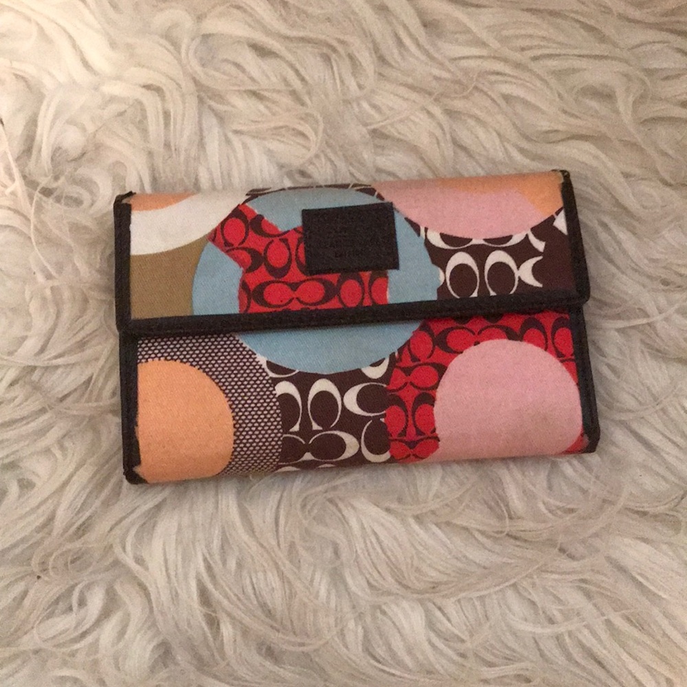 Coach multi color wallet